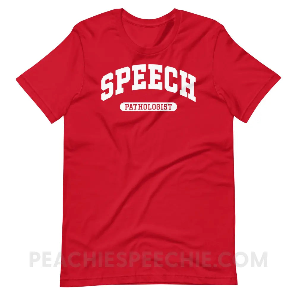 Speech Pathologist Arch Premium Soft Tee - Red / S - T-Shirt peachiespeechie.com