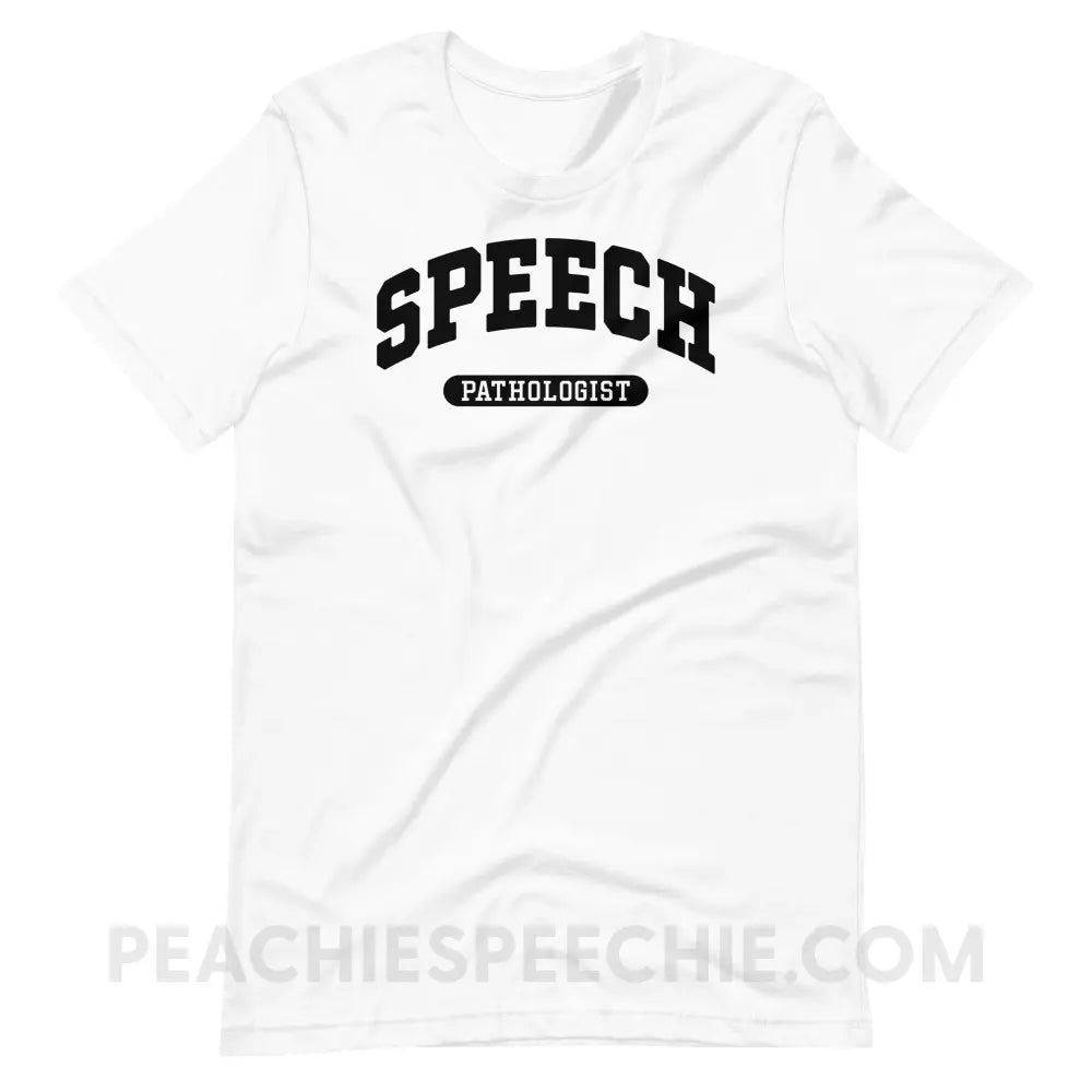 Speech Pathologist Arch Premium Soft Tee - White / S - T-Shirt peachiespeechie.com