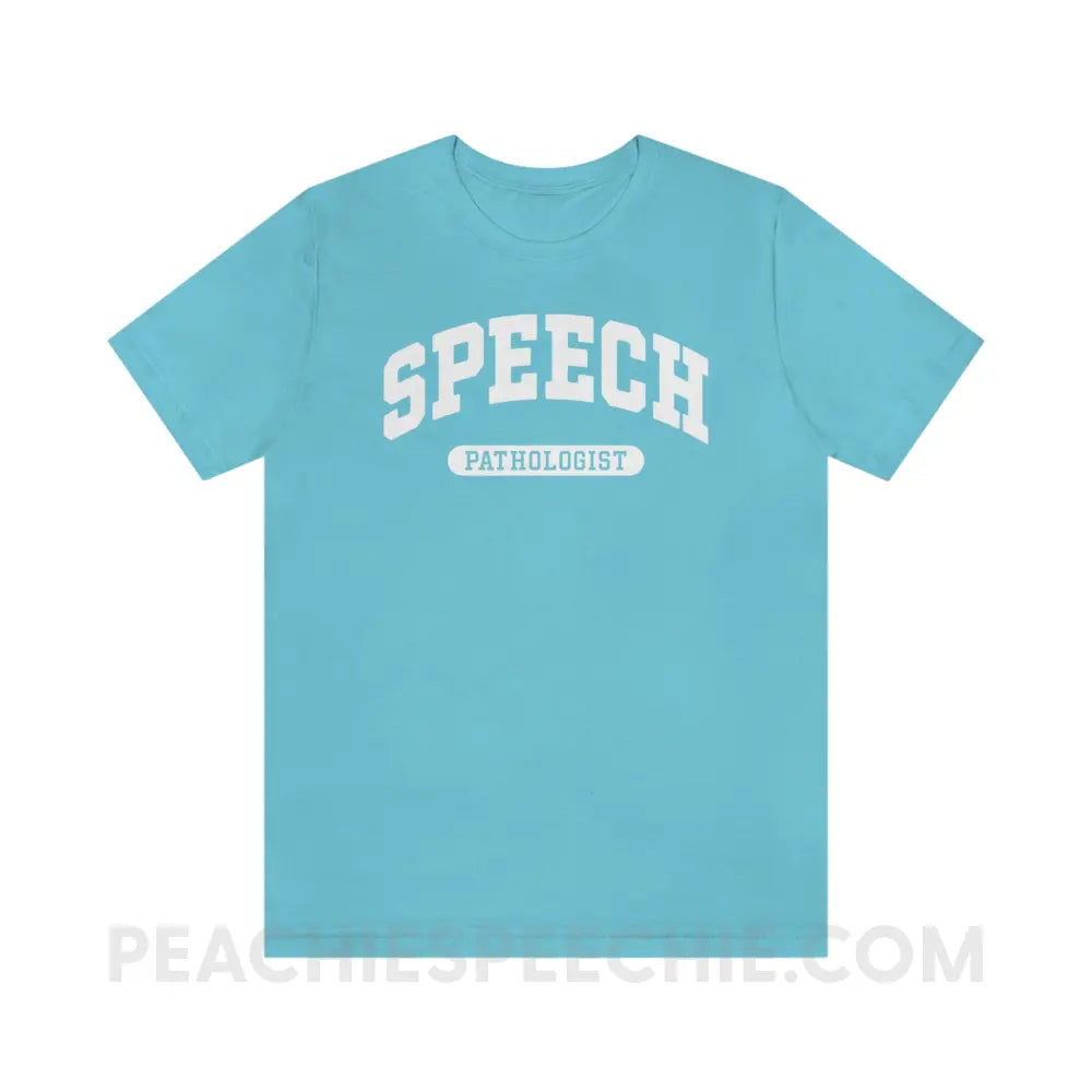 Speech Pathologist Arch Premium Soft Tee - Turquoise / S - T-Shirt peachiespeechie.com