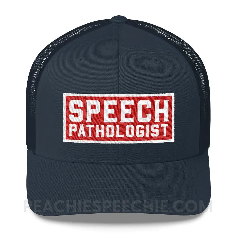 Speech Pathologist Trucker Hat - Navy - Hats peachiespeechie.com
