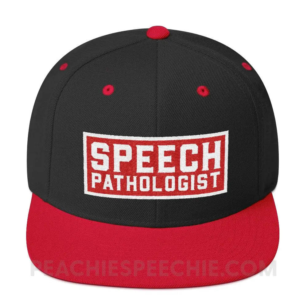 Speech Pathologist Wool Blend Ball Cap - Black/ Red - Hats peachiespeechie.com