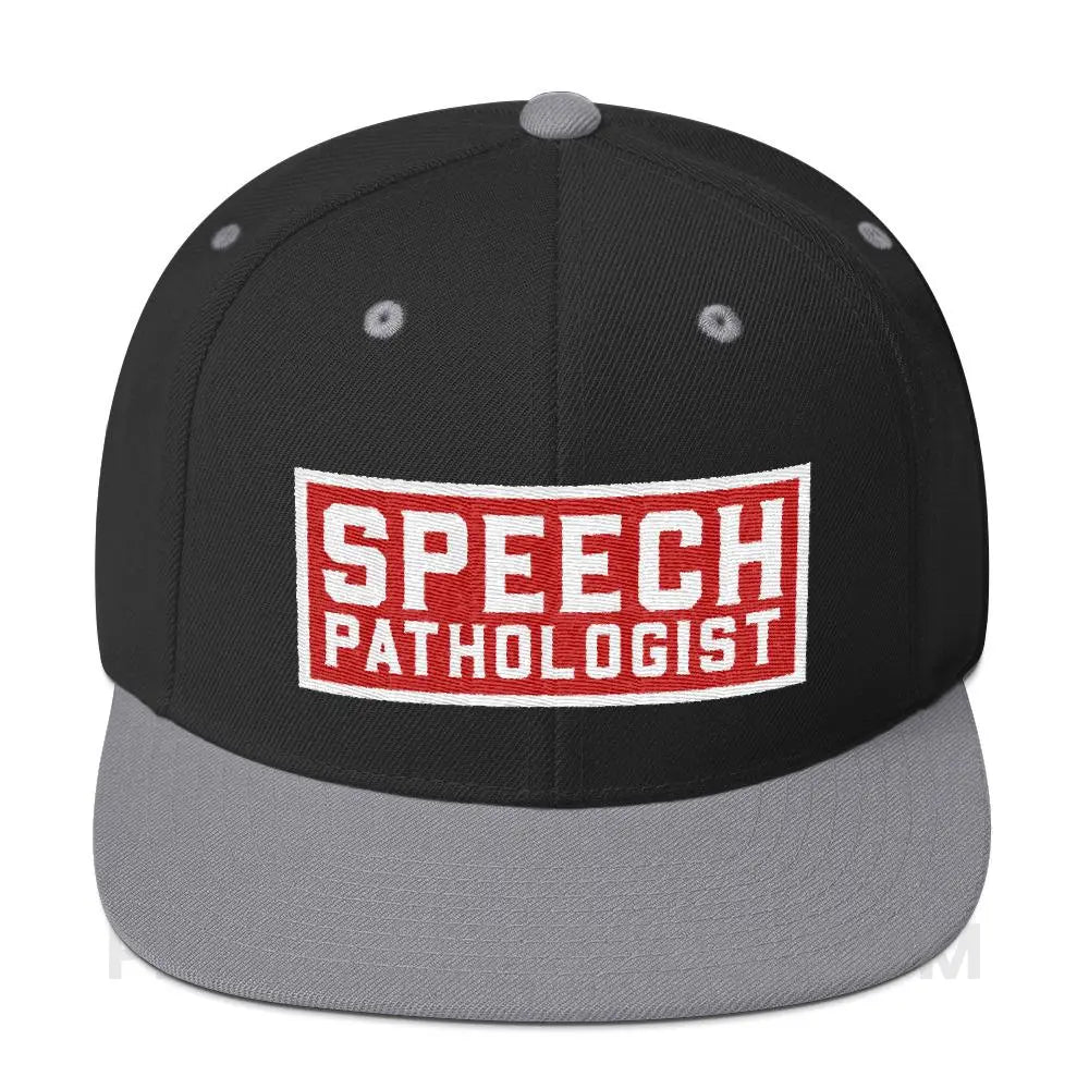 Speech Pathologist Wool Blend Ball Cap - Black/ Silver - Hats peachiespeechie.com