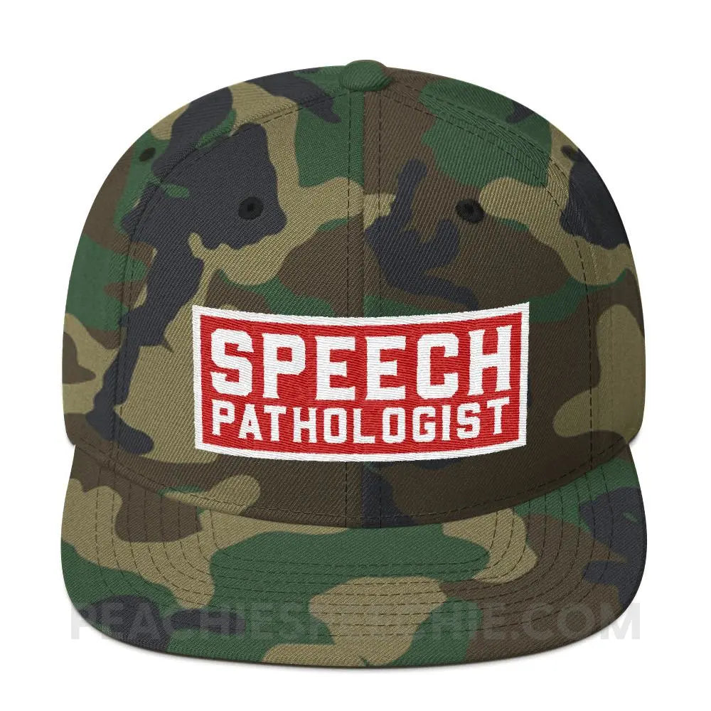 Speech Pathologist Wool Blend Ball Cap - Green Camo - Hats peachiespeechie.com