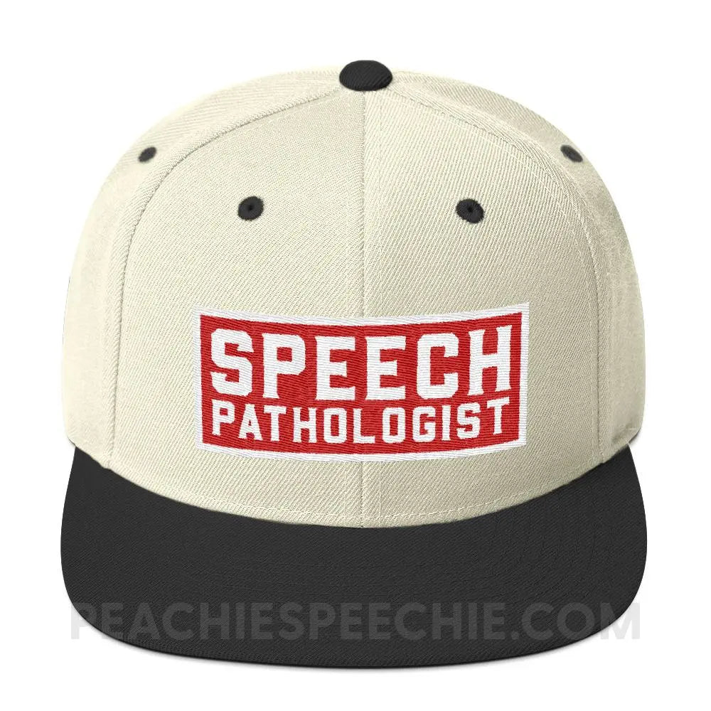 Speech Pathologist Wool Blend Ball Cap - Natural/ Black - Hats peachiespeechie.com