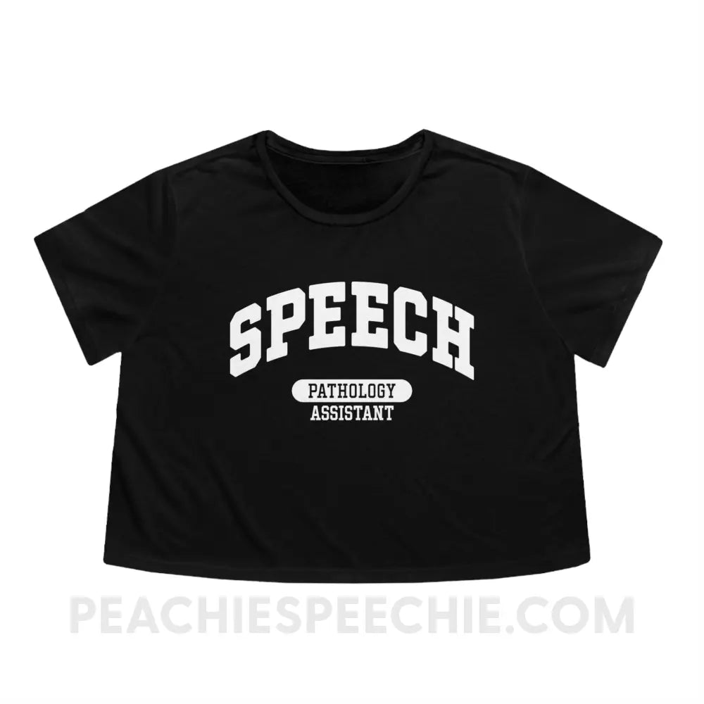 Speech Pathology Assistant (SLPA) Arch Crop Tee - Black / S - T-Shirt peachiespeechie.com