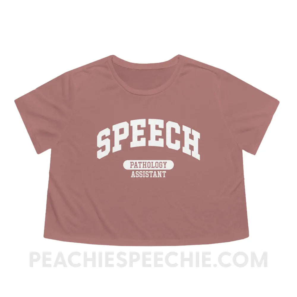 Speech Pathology Assistant (SLPA) Arch Crop Tee - Mauve / S - T-Shirt peachiespeechie.com