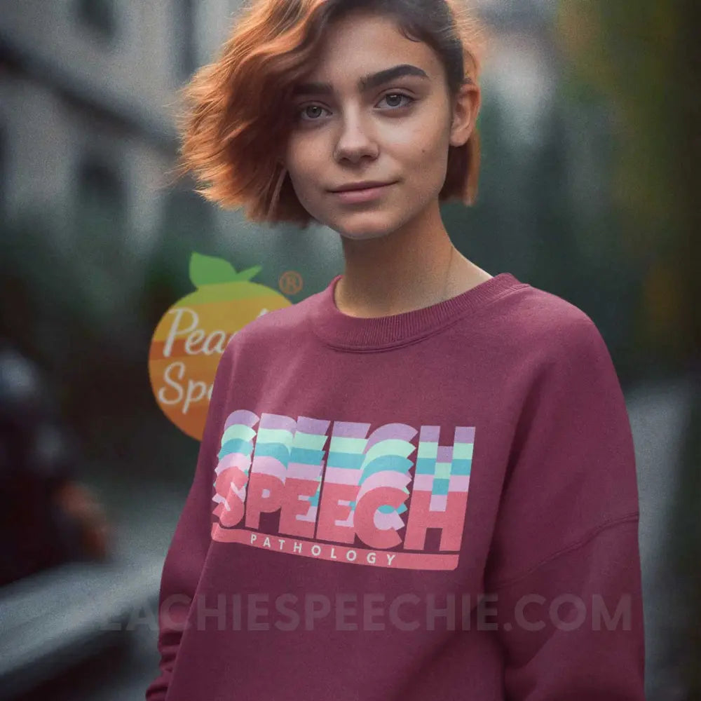 Speech Pathology Color Shades Classic Sweatshirt - Maroon / S - peachiespeechie.com