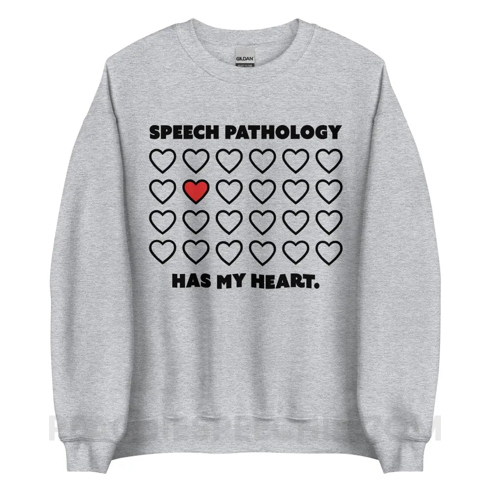 Speech Pathology Has My Heart Classic Sweatshirt - Sport Grey / S - peachiespeechie.com