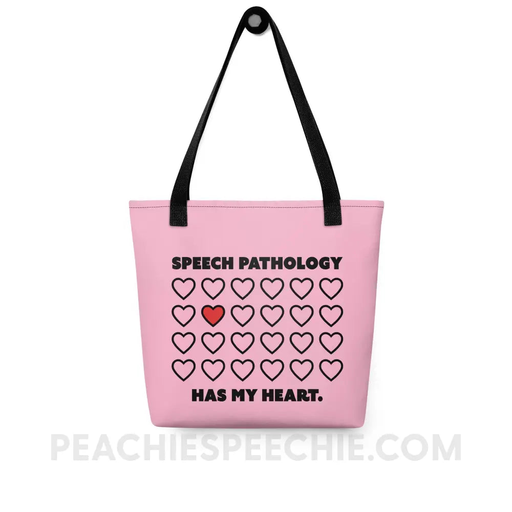 Speech Pathology Has My Heart Tote Bag - peachiespeechie.com