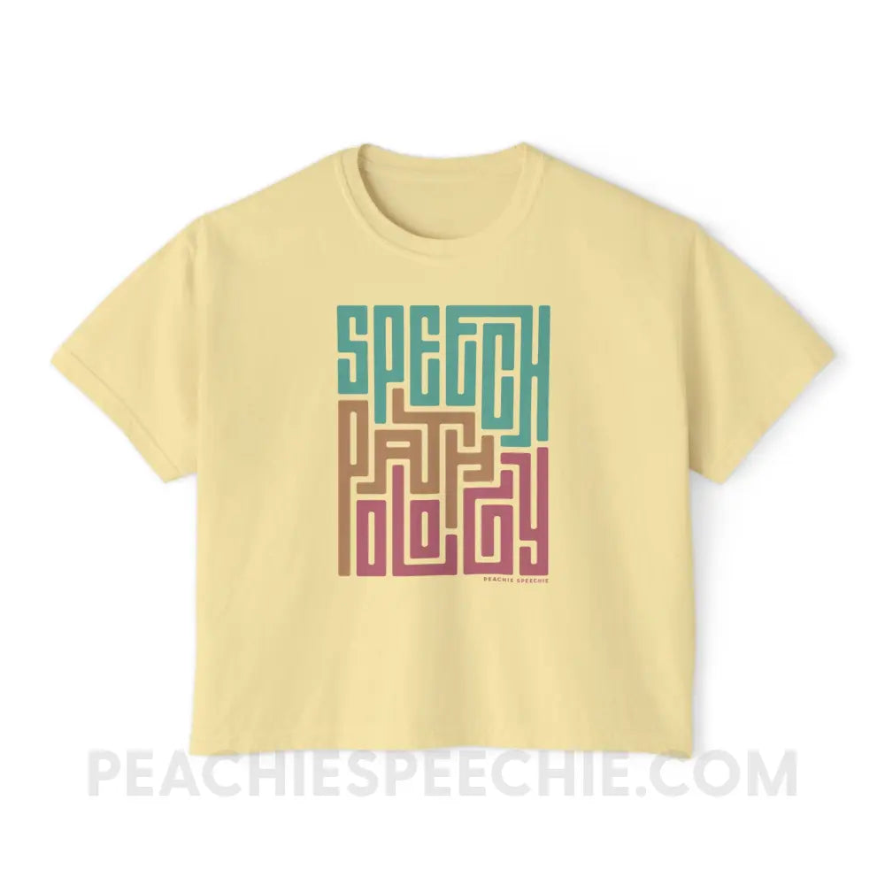 Speech Pathology Maze Comfort Colors Boxy Tee - Butter / S - T-Shirt peachiespeechie.com