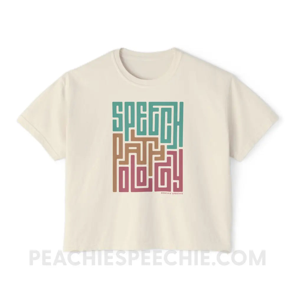 Speech Pathology Maze Comfort Colors Boxy Tee - Ivory / S - T-Shirt peachiespeechie.com