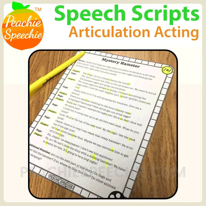 Speech Scripts: Articulation Acting - Materials peachiespeechie.com