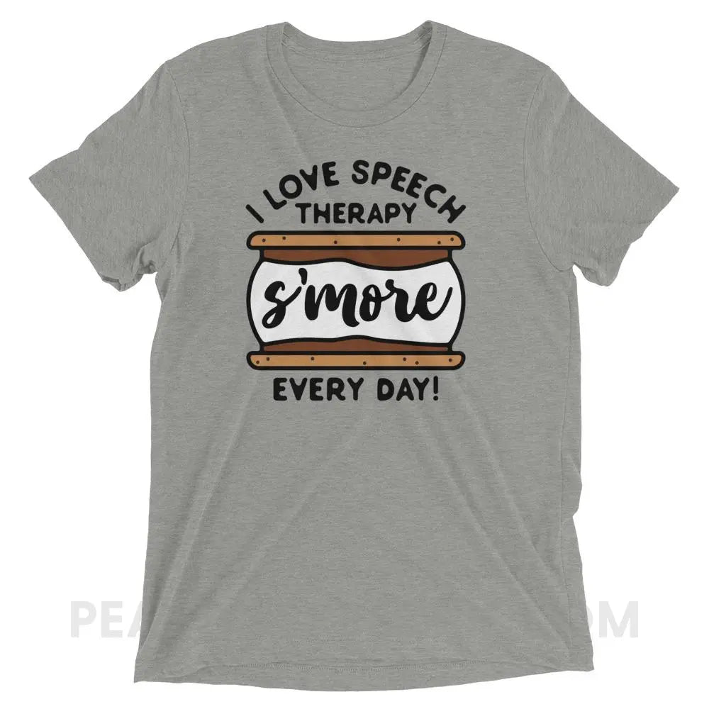 Speech S’more Tri-Blend Tee - Athletic Grey Triblend / XS - T-Shirts & Tops peachiespeechie.com
