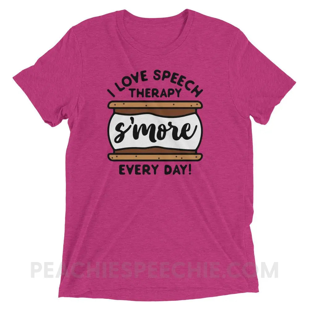 Speech S’more Tri-Blend Tee - Berry Triblend / XS - T-Shirts & Tops peachiespeechie.com