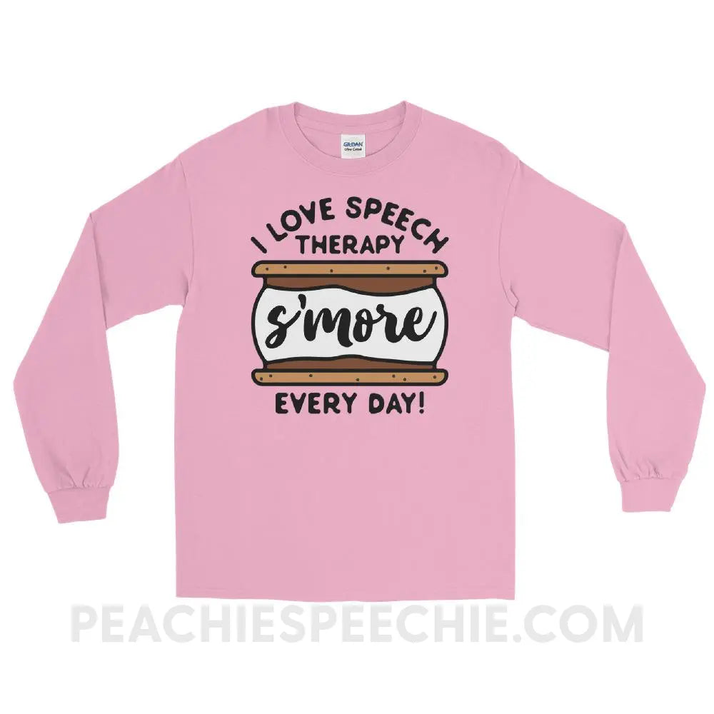 Speech S’more Long Sleeve Tee - Light Pink / S - T-Shirts & Tops peachiespeechie.com