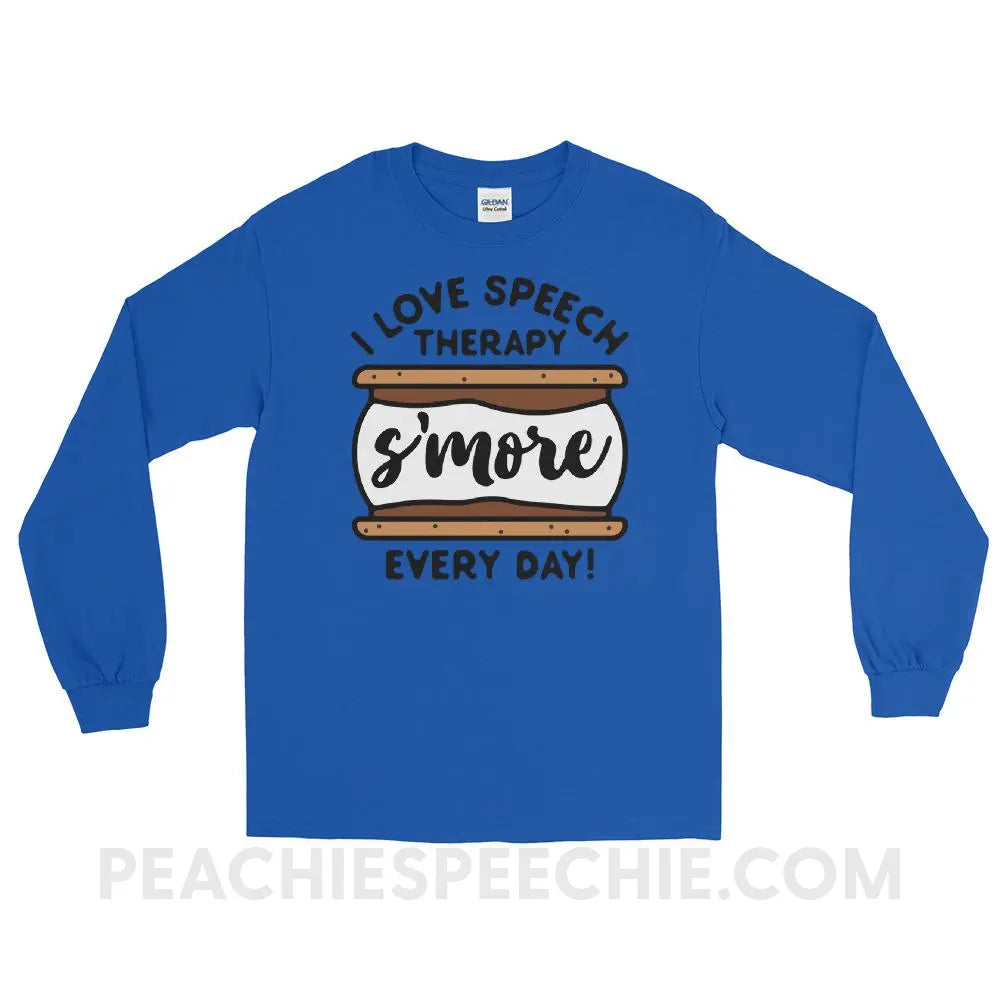 Speech S’more Long Sleeve Tee - Royal / S - T-Shirts & Tops peachiespeechie.com