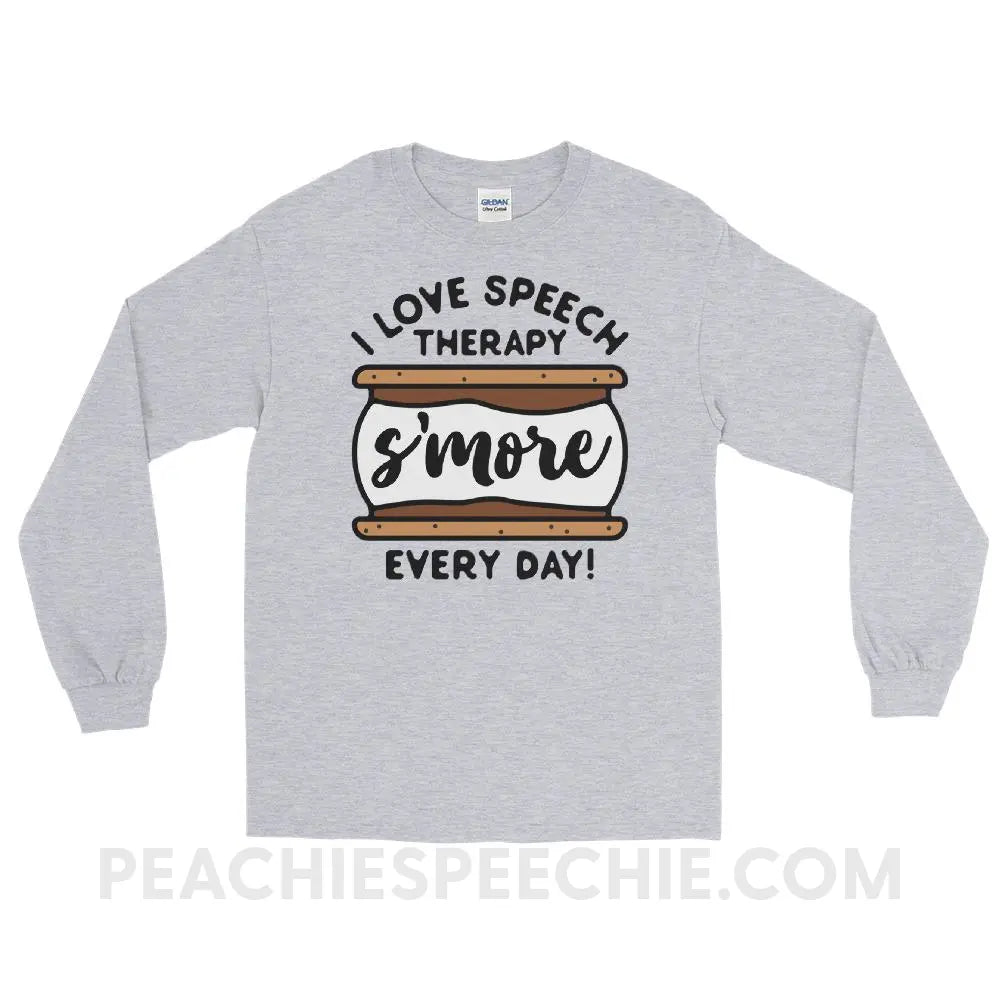Speech S’more Long Sleeve Tee - Sport Grey / S - T-Shirts & Tops peachiespeechie.com