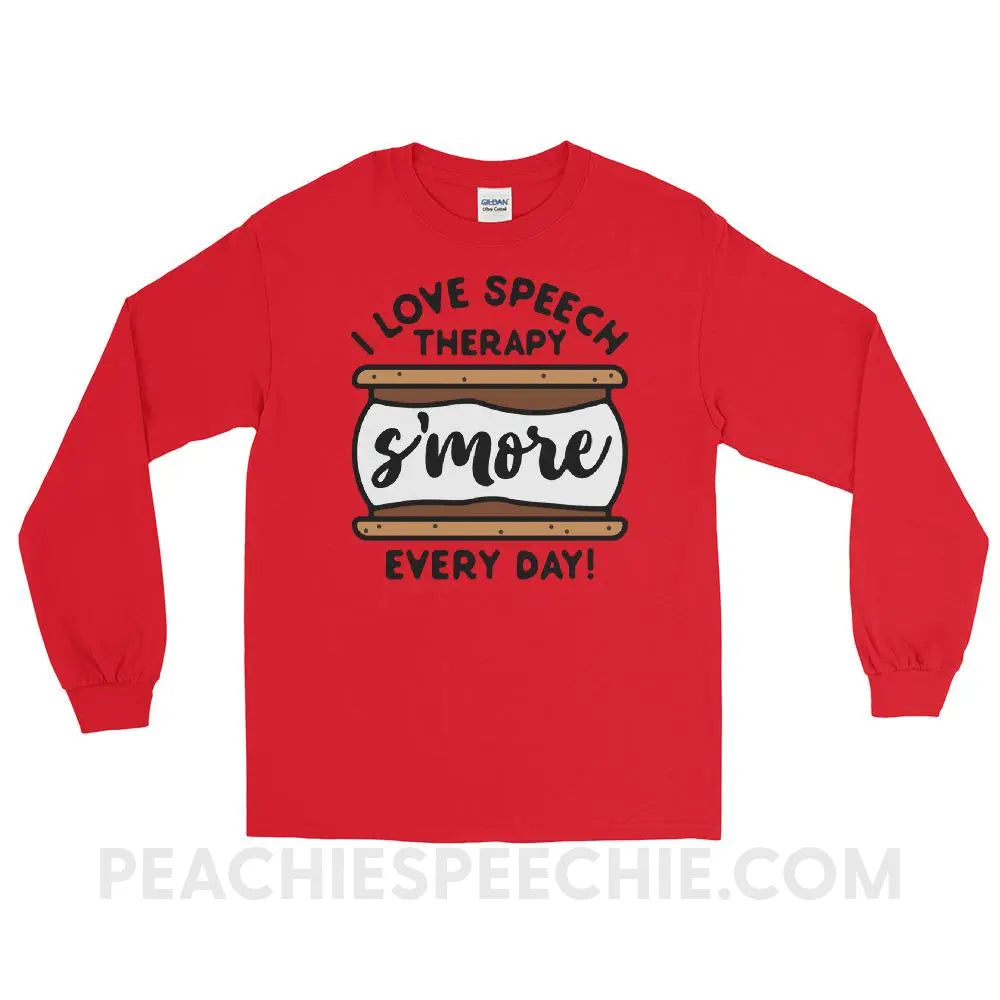 Speech S’more Long Sleeve Tee - Red / S - T-Shirts & Tops peachiespeechie.com