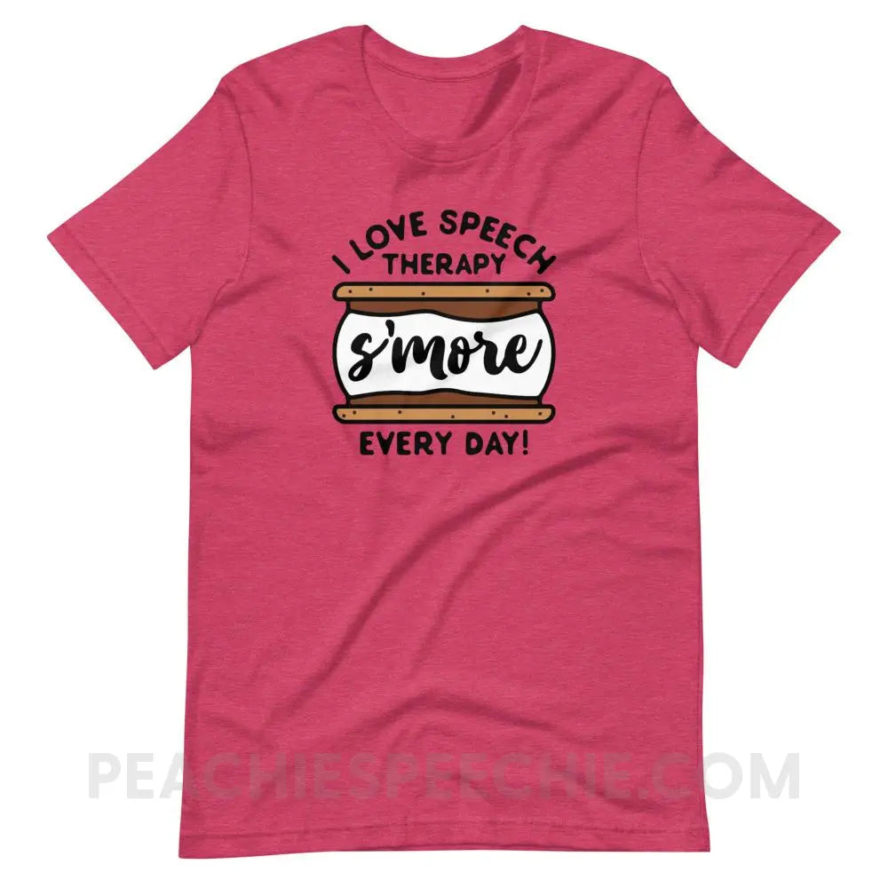 Speech S’more Premium Soft Tee - Heather Raspberry / S - T-Shirts & Tops peachiespeechie.com