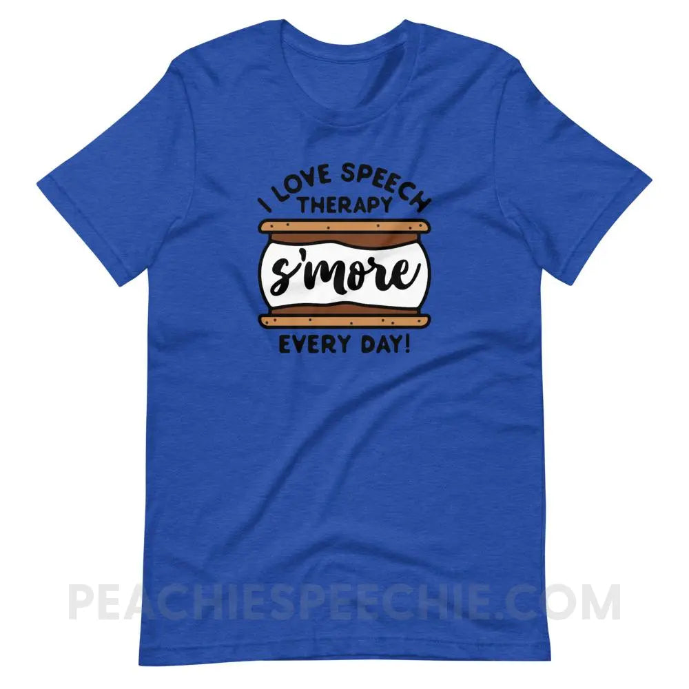 Speech S’more Premium Soft Tee - Heather True Royal / S - T-Shirts & Tops peachiespeechie.com