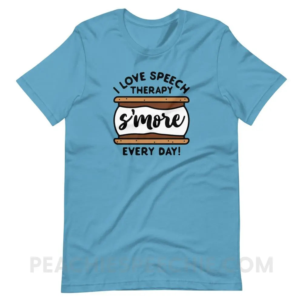 Speech S’more Premium Soft Tee - Ocean Blue / S - T-Shirts & Tops peachiespeechie.com