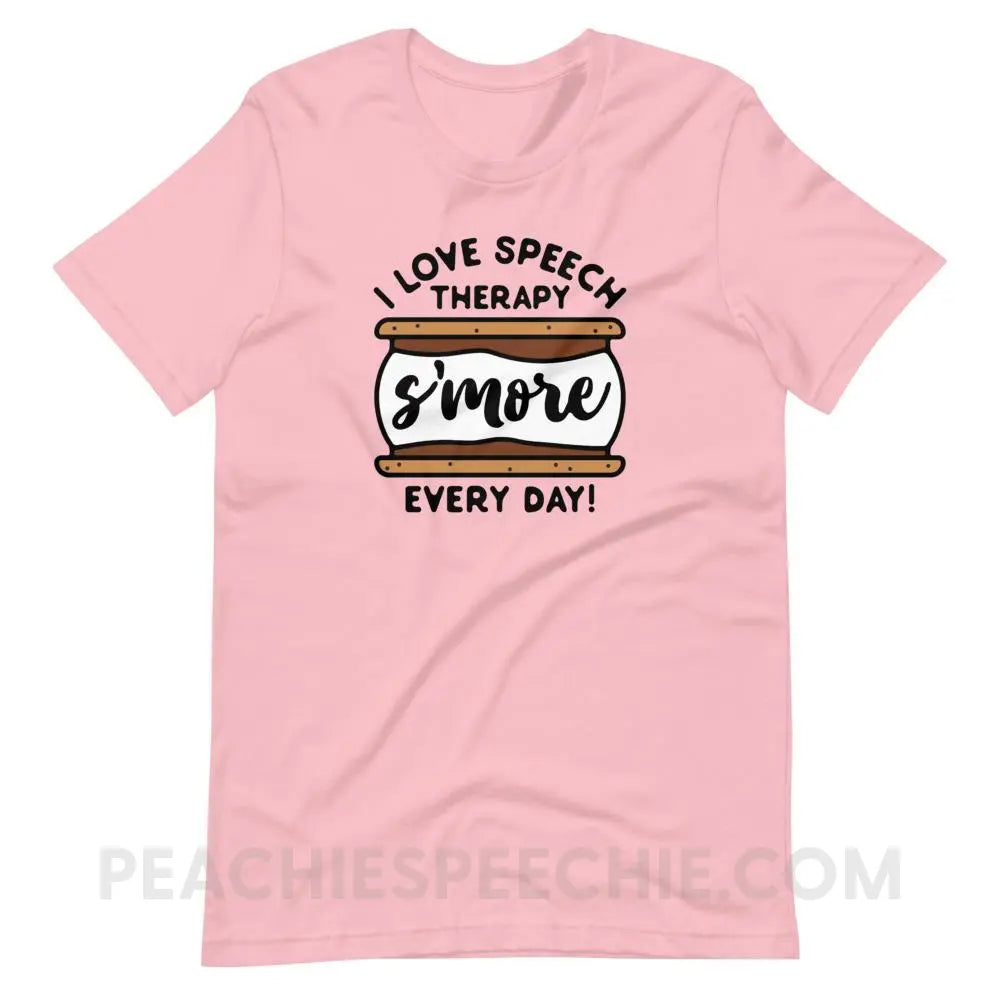 Speech S’more Premium Soft Tee - Pink / S - T-Shirts & Tops peachiespeechie.com