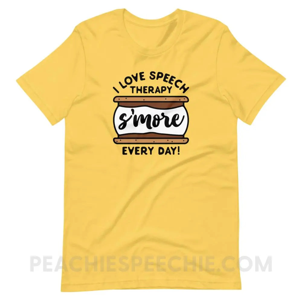 Speech S’more Premium Soft Tee - Yellow / S - T-Shirts & Tops peachiespeechie.com