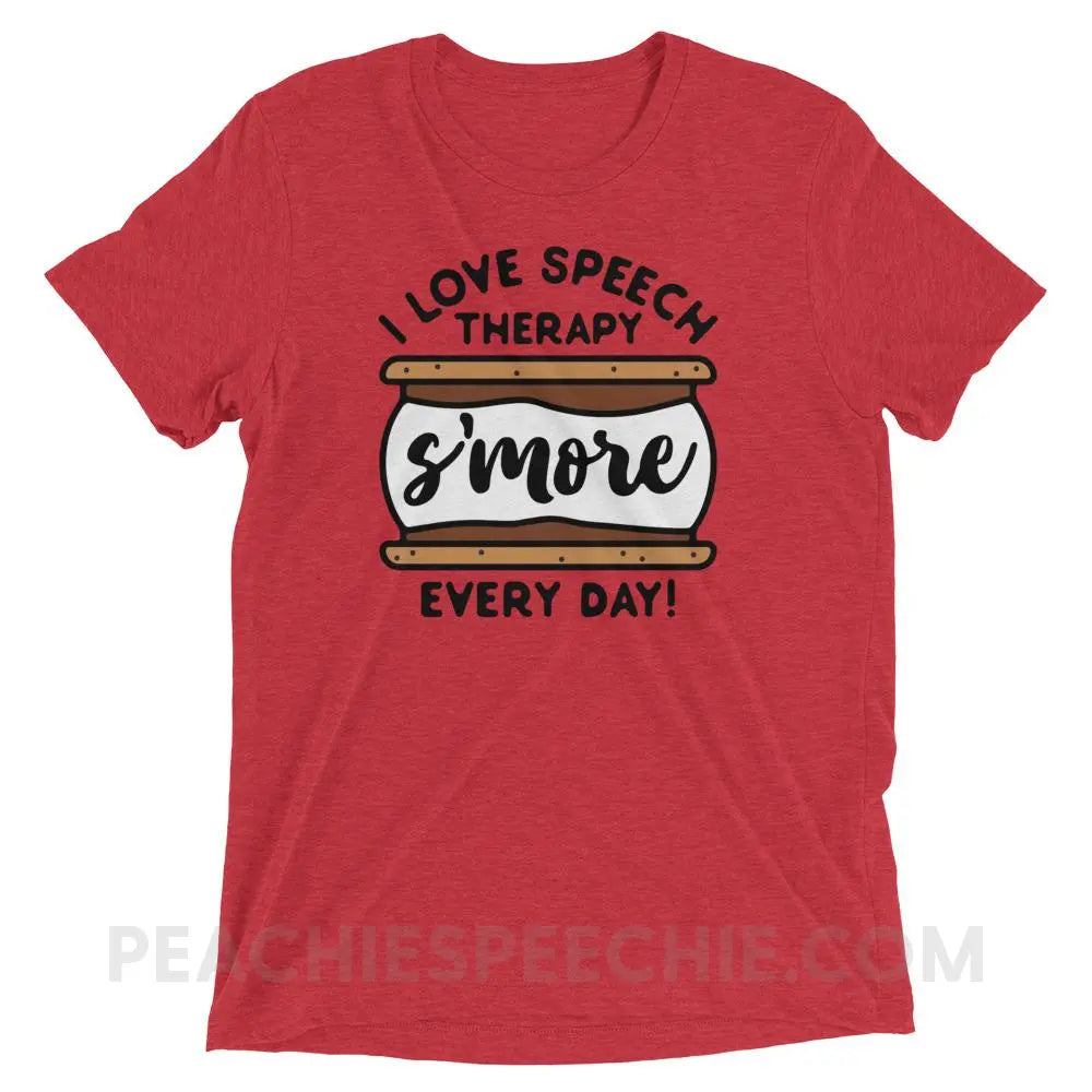 Speech S’more Tri-Blend Tee - Red Triblend / XS - T-Shirts & Tops peachiespeechie.com