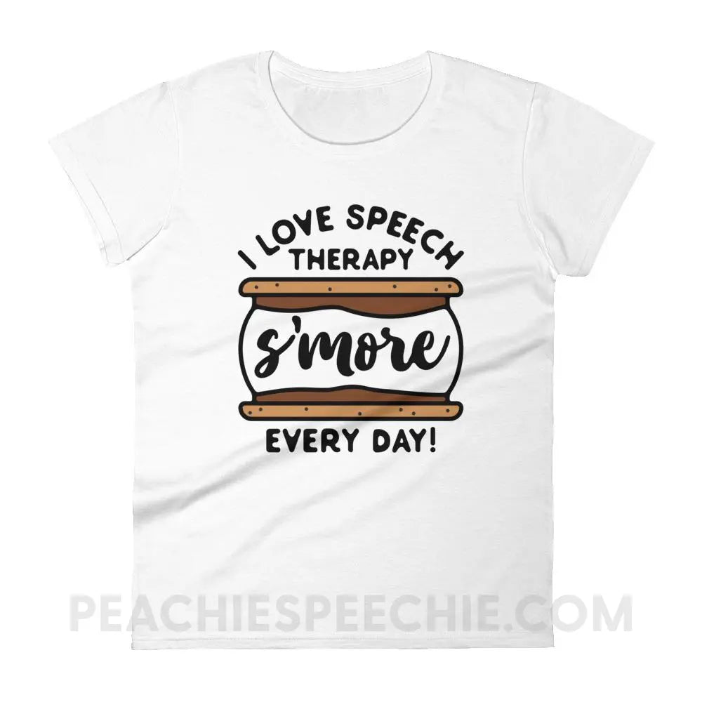 Speech S’more Women’s Trendy Tee - White / S - T-Shirts & Tops peachiespeechie.com