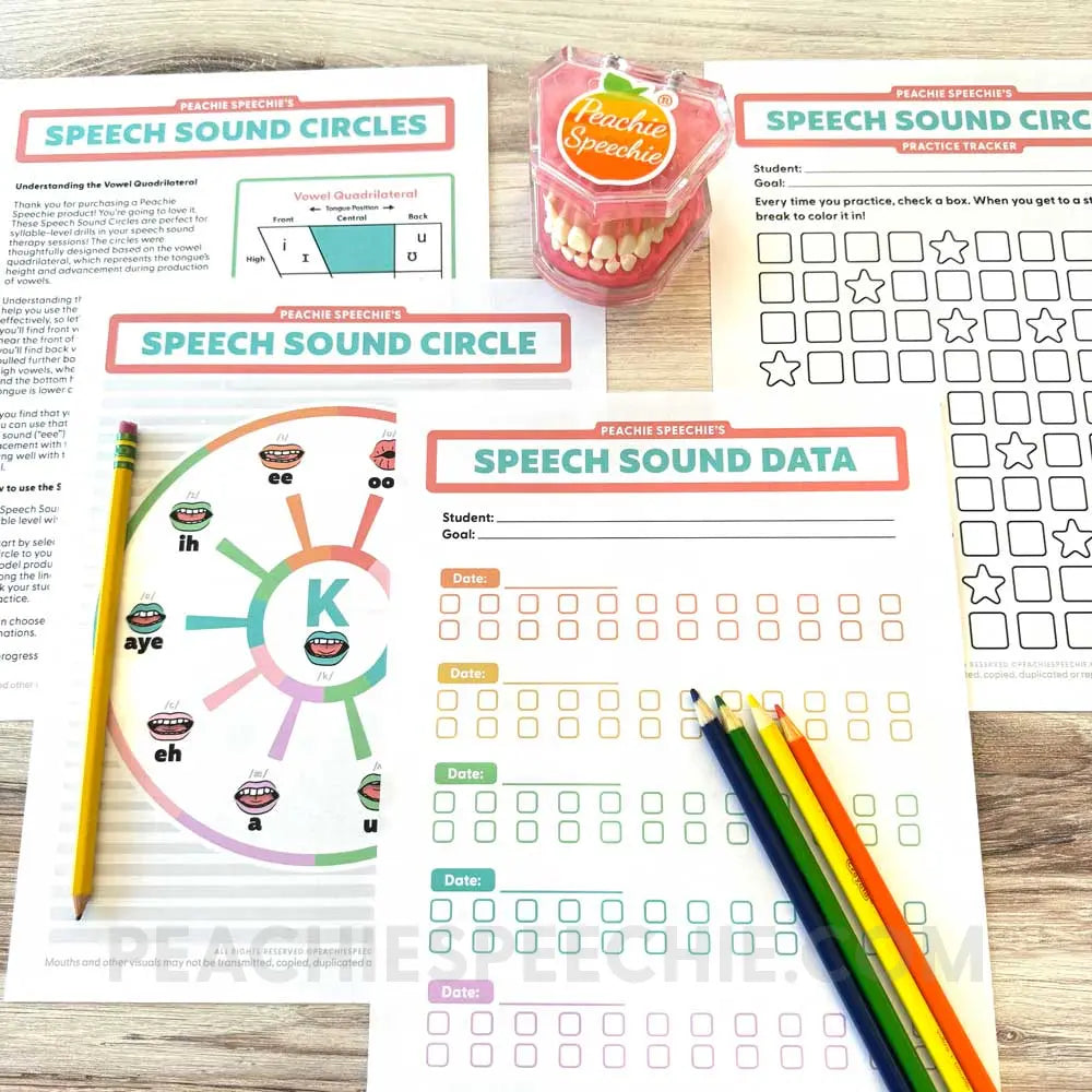 Speech Sound Circles - Materials peachiespeechie.com