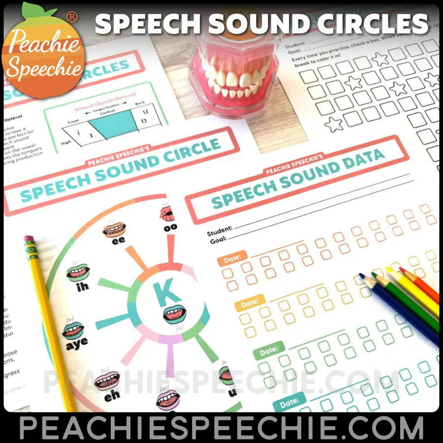 Speech Sound Circles - Materials peachiespeechie.com