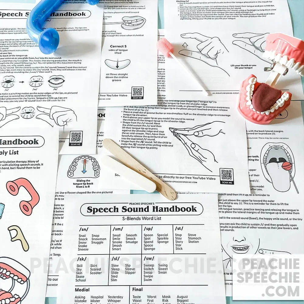 Speech Sound Handbook by Peachie Speechie - Materials peachiespeechie.com
