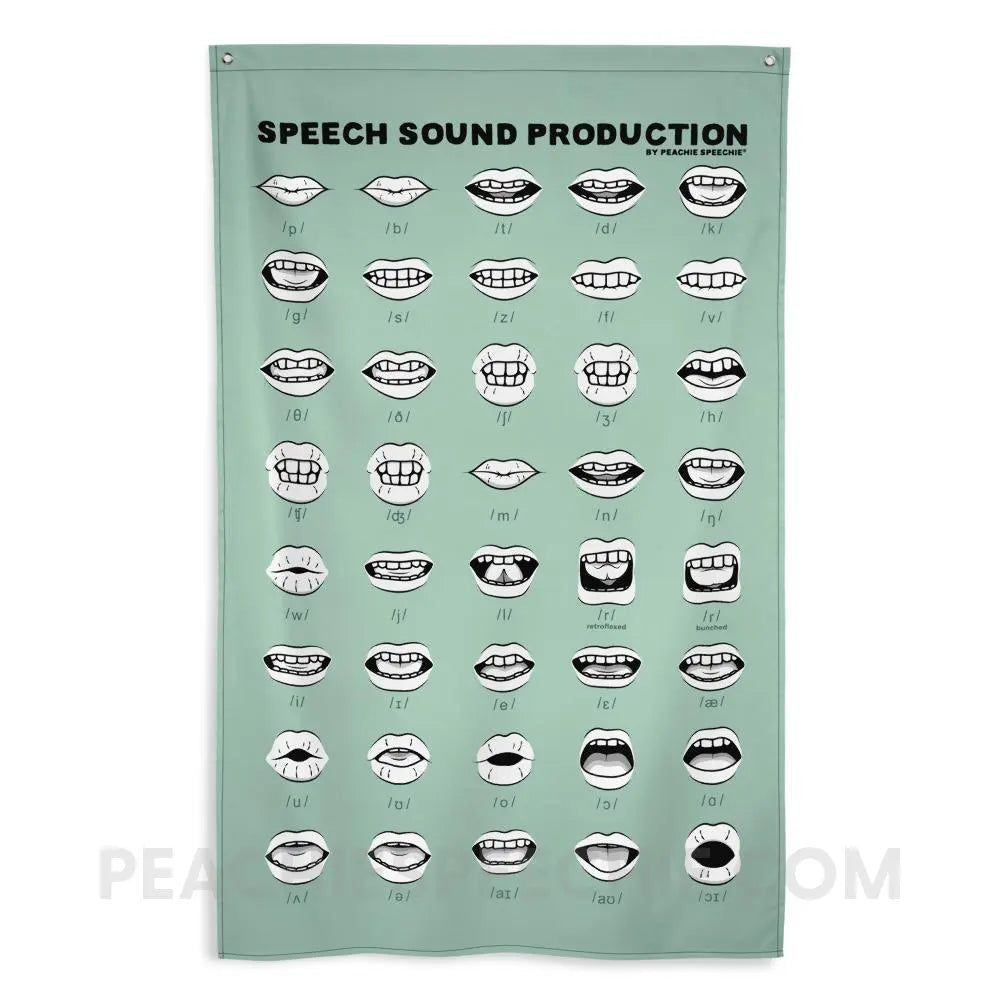 Speech Sound Production Flag - Mint Posters peachiespeechie.com