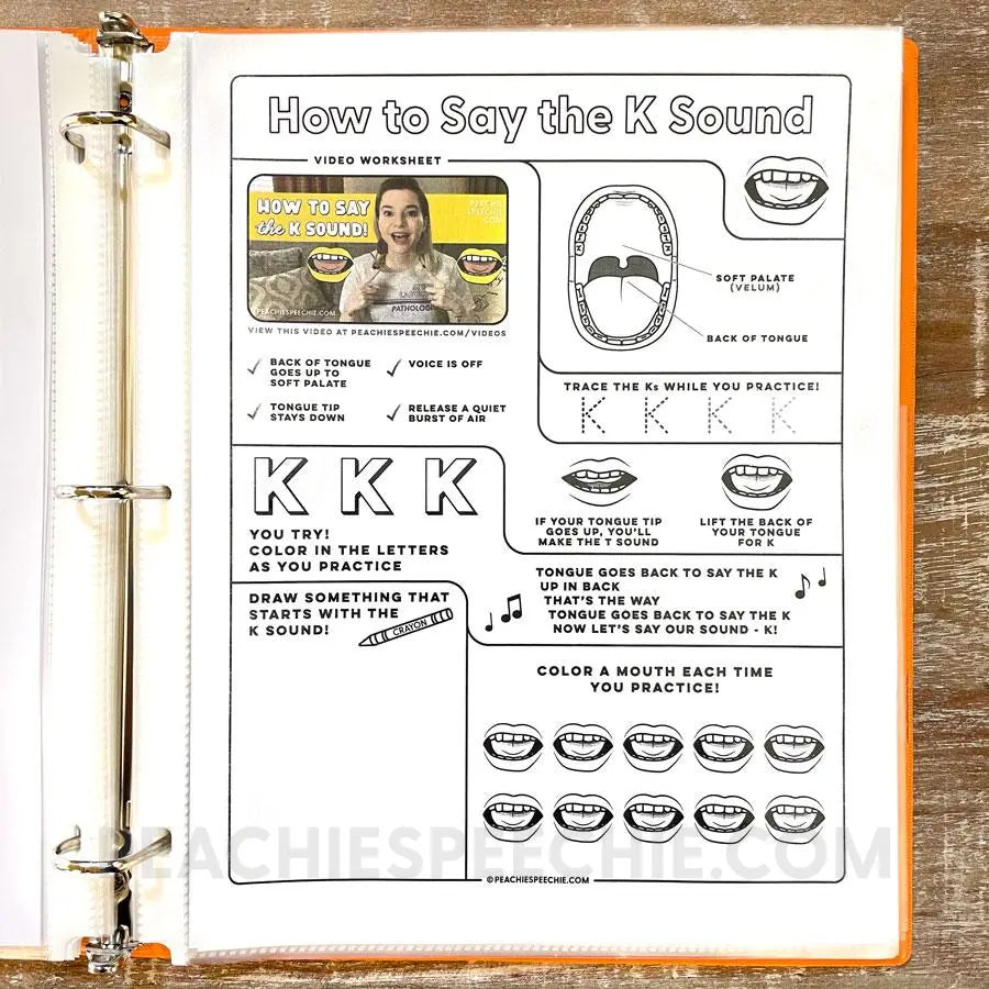 Speech Sound Video Worksheets - Materials peachiespeechie.com