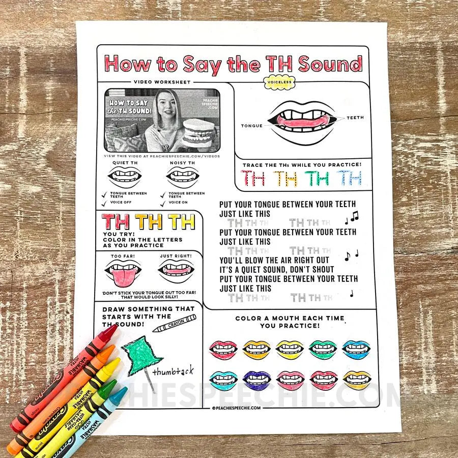 Speech Sound Video Worksheets - Materials peachiespeechie.com