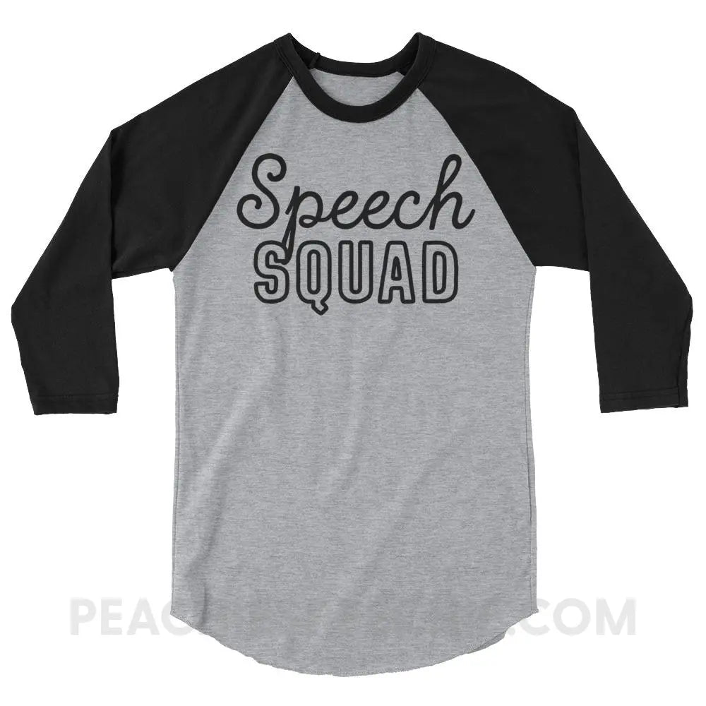 Speech Squad Baseball Tee - Heather Grey/Black / XS - T-Shirts & Tops peachiespeechie.com