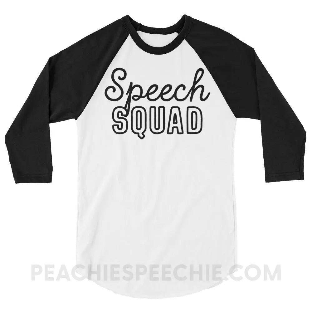 Speech Squad Baseball Tee - White/Black / XS T-Shirts & Tops peachiespeechie.com