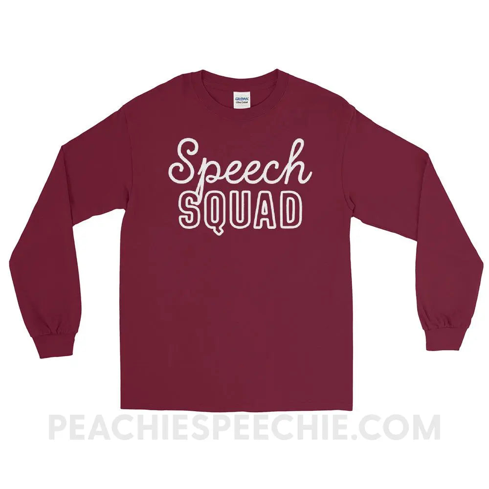 Speech Squad Long Sleeve Tee - Maroon / S - T-Shirts & Tops peachiespeechie.com