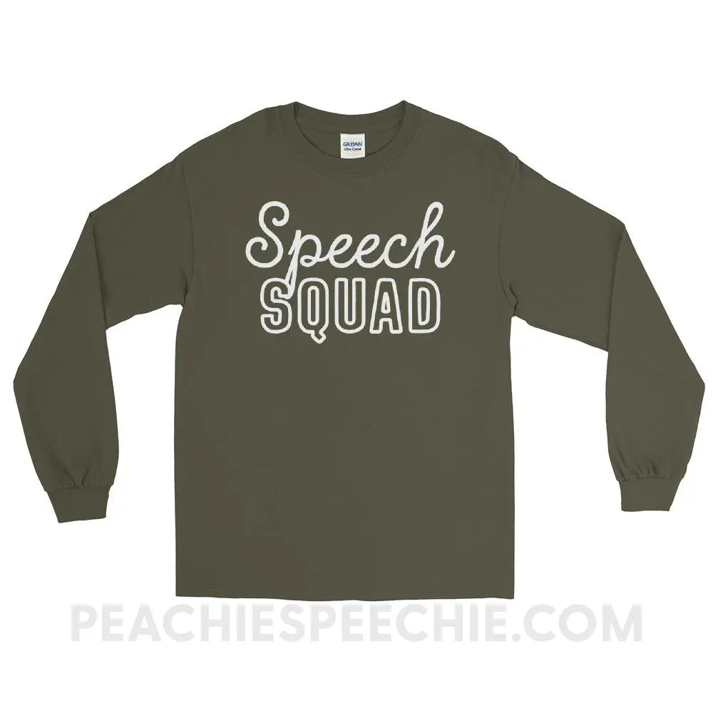 Speech Squad Long Sleeve Tee - Military Green / S - T-Shirts & Tops peachiespeechie.com