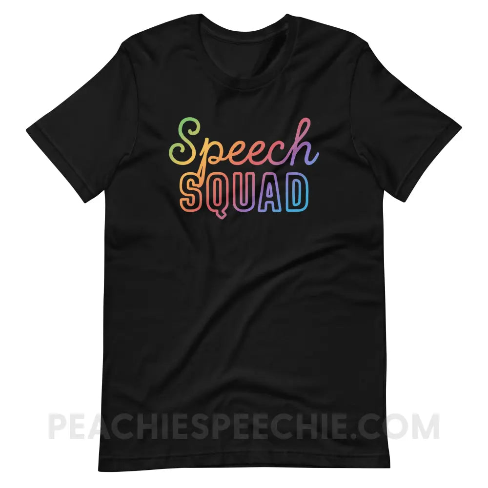 Speech Squad Rainbow Edition Premium Soft Tee - Black / XS - T-Shirt peachiespeechie.com