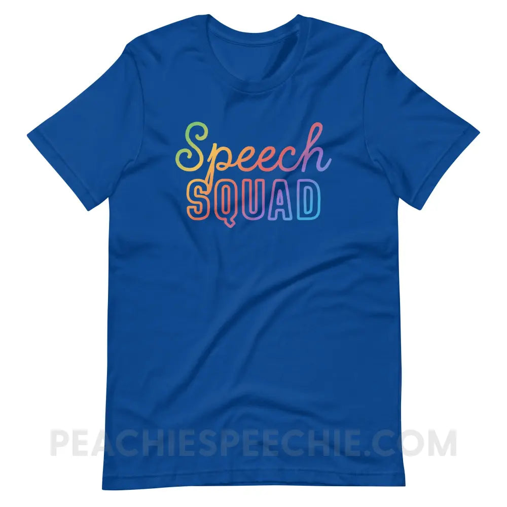 Speech Squad Rainbow Edition Premium Soft Tee - True Royal / S - T-Shirt peachiespeechie.com