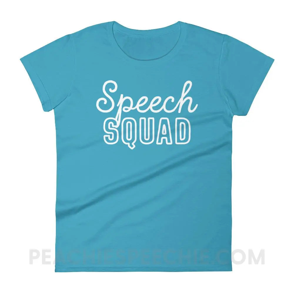 Speech Squad Women’s Trendy Tee - Caribbean Blue / S T-Shirts & Tops peachiespeechie.com