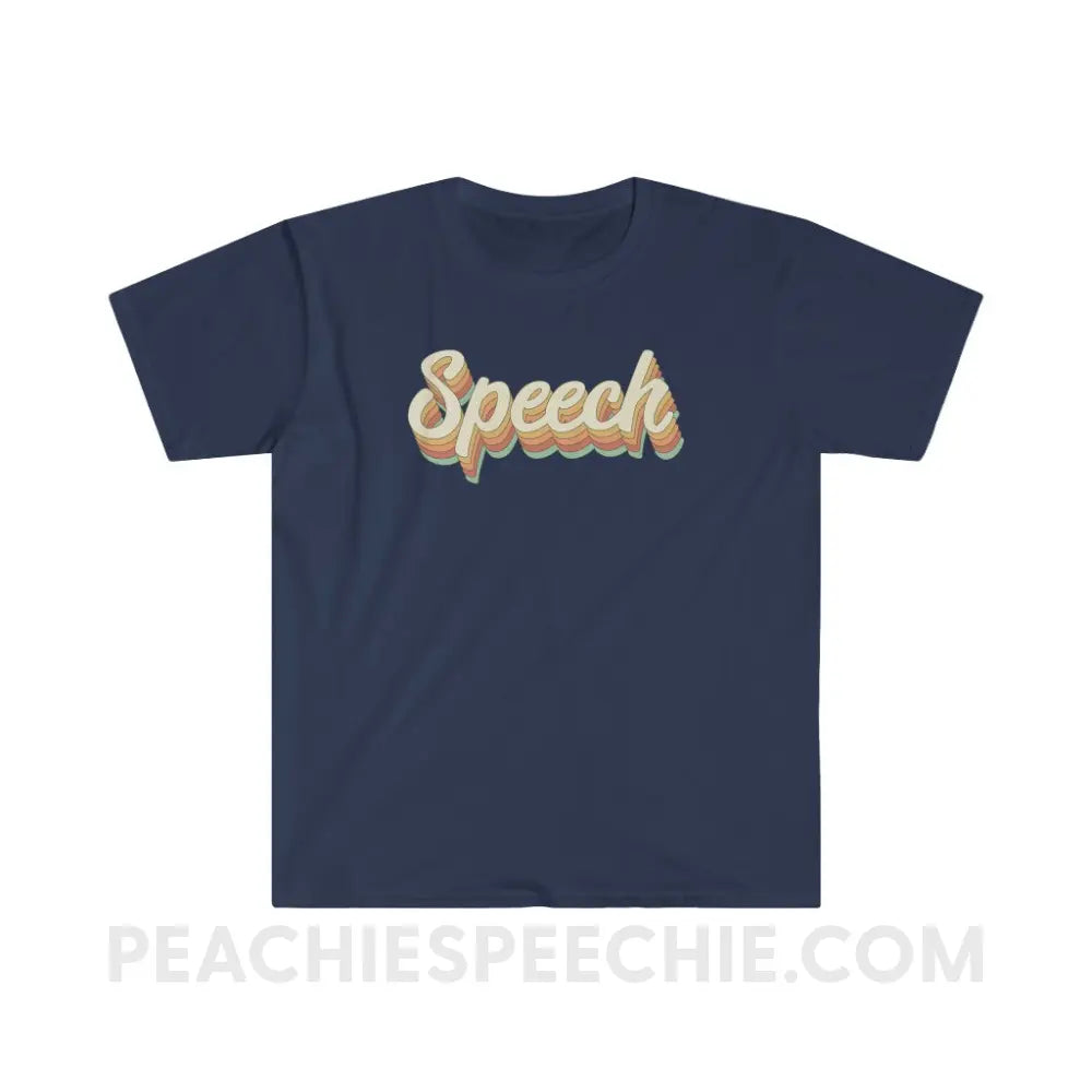 Speech Stack Classic Tee - Navy / S - T-Shirt peachiespeechie.com