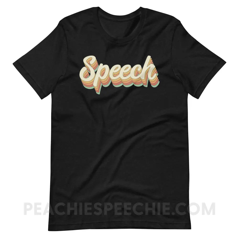 Speech Stack Premium Soft Tee - Black Heather / XS - peachiespeechie.com