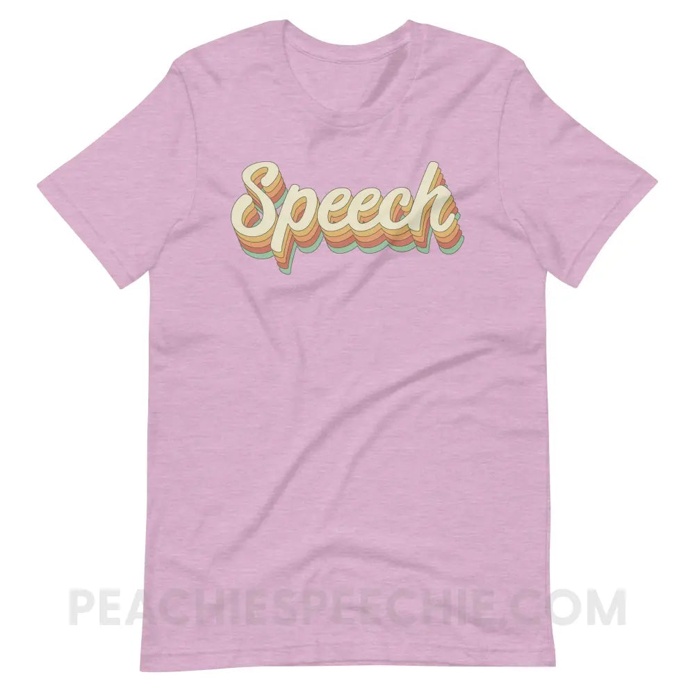 Speech Stack Premium Soft Tee - Heather Prism Lilac / XS - peachiespeechie.com