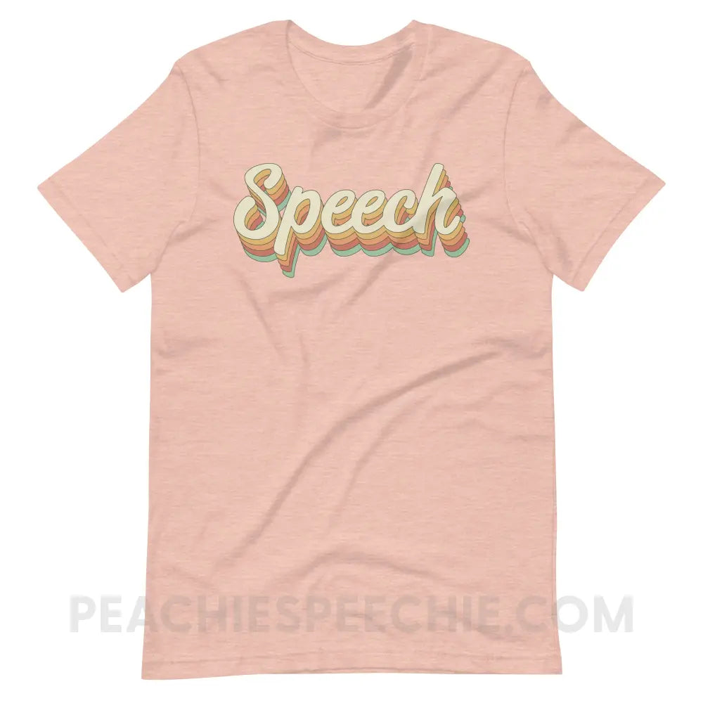 Speech Stack Premium Soft Tee - Heather Prism Peach / XS - peachiespeechie.com