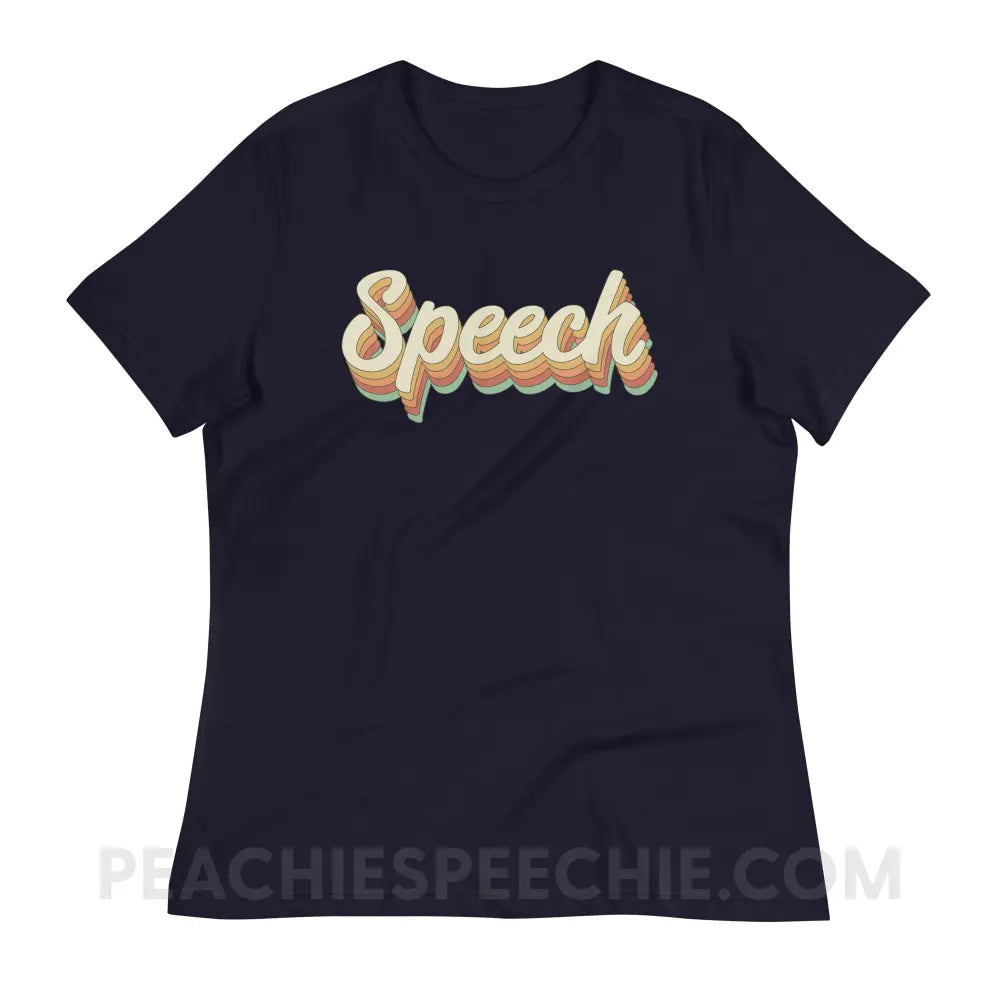 Speech Stack Women’s Relaxed Tee - Navy / S peachiespeechie.com