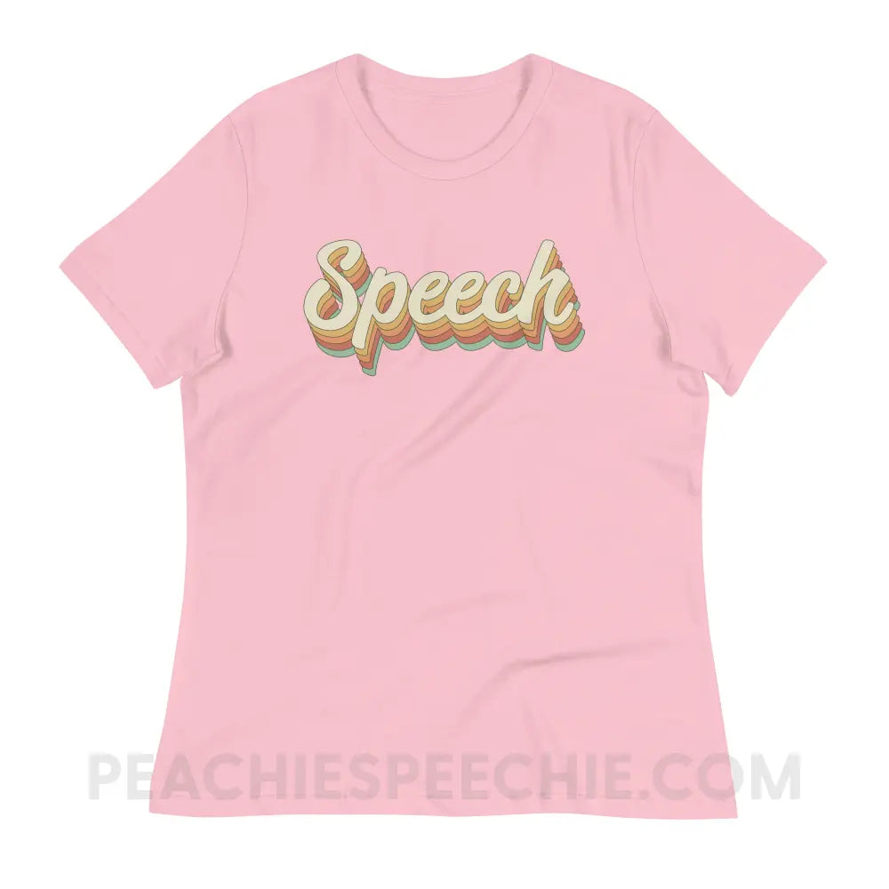 Speech Stack Women’s Relaxed Tee - Pink / S peachiespeechie.com
