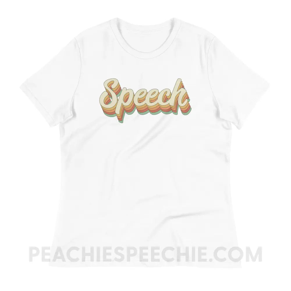 Speech Stack Women’s Relaxed Tee - White / S peachiespeechie.com