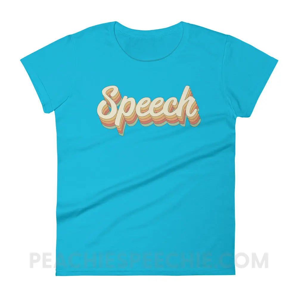 Speech Stack Women’s Trendy Tee - Caribbean Blue / S peachiespeechie.com